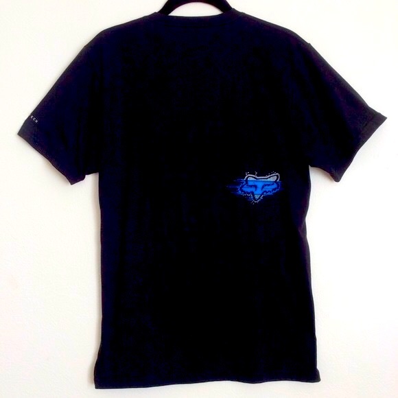 Fox Active Tech Reflective Logo Black Motocross Racing Biking T-Shirt Sz S - Picture 2 of 6